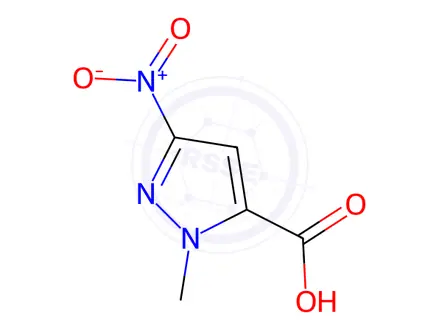 Chemical structure of 1-Methyl-3-nitro-1H-pyrazole-5-carboxylic acid
