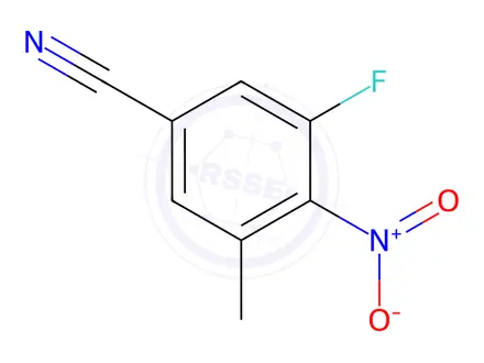 Chemical structure of Benzonitrile, 3-fluoro-5-methyl-4-nitro-