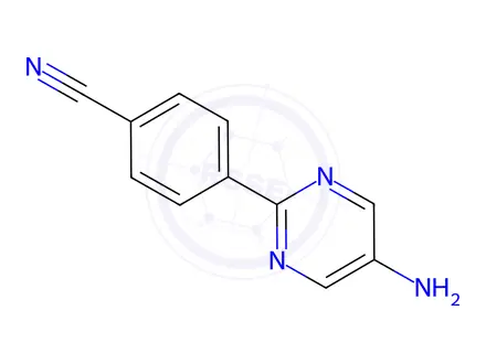 Chemical structure of Benzonitrile, 4-(5-amino-2-pyrimidinyl)-(9CI)