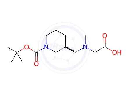 Chemical structure of 2-(((1-(tert-Butoxycarbonyl)piperidin-3-yl)methyl)(methyl)amino)acetic acid