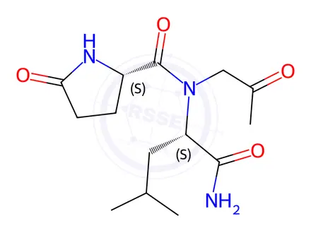 Chemical structure of L-Leucinamide, 5-oxo-L-prolyl-N-(2-oxopropyl)-(9CI)