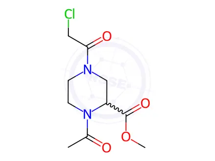Chemical structure of Methyl 1-acetyl-4-(2-chloroacetyl)piperazine-2-carboxylate