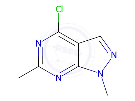 Chemical structure of 4-Chloro-1,6-dimethyl-1H-pyrazolo[3,4-D]pyrimidine