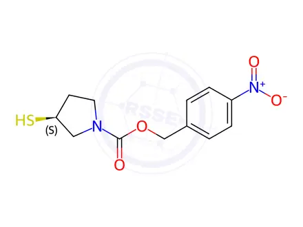 Chemical structure of (3S)​-3-​Mercapto-1-​pyrrolidinecarboxyli​c Acid (4-​Nitrophenyl)​methyl Ester
