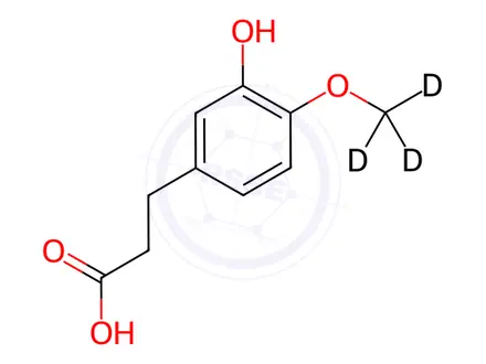 Chemical structure of 3-(3-Hydroxy-4-methoxyphenyl)propionic-d3 Acid (Dihydroisoferulic Acid)