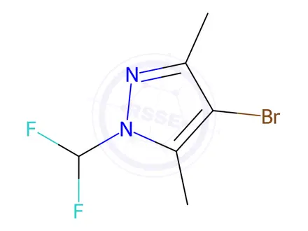 Chemical structure of 4-bromo-1-(difluoromethyl)-3,5-dimethyl-1H-pyrazole