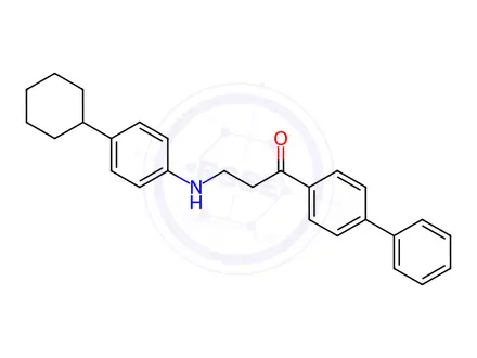 Chemical structure of 1-([1,1'-Biphenyl]-4-yl)-3-((4-cyclohexylphenyl)amino)propan-1-one