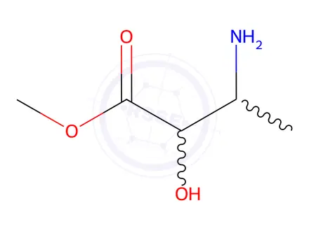 Chemical structure of Butanoic acid, 3-amino-2-hydroxy-, methyl ester