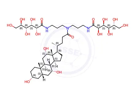 Chemical structure of N,N-Bis[3-D-gluconamidopropyl]cholamide (Ultra Pure)