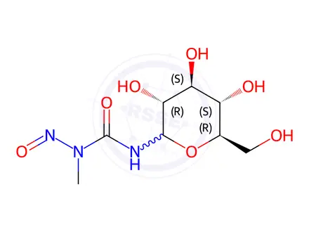 Chemical structure of N'-β-D-Glucopyranosyl-N-methyl-N-nitrosourea