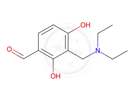 Chemical structure of Benzaldehyde, 3-[(diethylamino)methyl]-2,4-dihydroxy-(9CI)