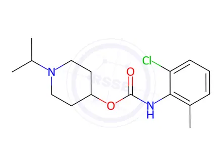 Chemical structure of 2-Chloro-6-methylcarbanilic acid 1-isopropyl-4-piperidinyl ester