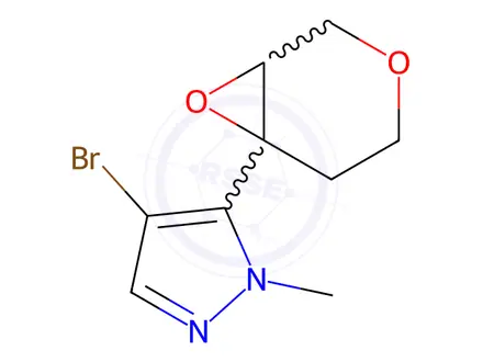Chemical structure of 4-bromo-5-{3,7-dioxabicyclo[4.1.0]heptan-6-yl}-1-methyl-1H-pyrazole