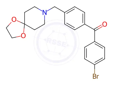 Chemical structure of (4-((1,4-Dioxa-8-azaspiro[4.5]Decan-8-yl)methyl)phenyl)(4-bromophenyl)methanone