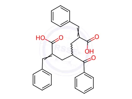 Chemical structure of 4-Benzoyl-2,6-dibenzylideneheptanedioic acid