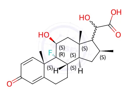 Chemical structure of (17RS)-Betamethasone 20-hydroxy 21-acid impurity