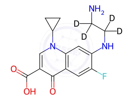 Chemical structure of Desethylene Ciprofloxacin-d4, Hydrochloride