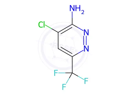 Chemical structure of 4-Chloro-6-(trifluoromethyl)pyridazin-3-amine