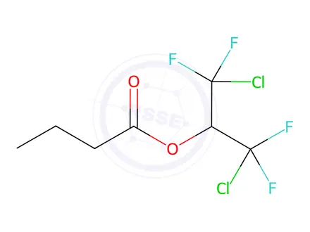 Chemical structure of Butyric acid 2-chloro-1-(chlorodifluoromethyl)-2,2-difluoroethyl ester