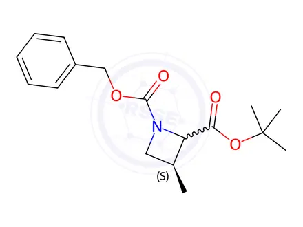 Chemical structure of 1-Benzyl 2-(tert-butyl) (3S)-3-methylazetidine-1,2-dicarboxylate