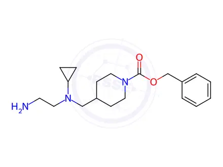 Chemical structure of Benzyl 4-(((2-aminoethyl)(cyclopropyl)amino)methyl)piperidine-1-carboxylate