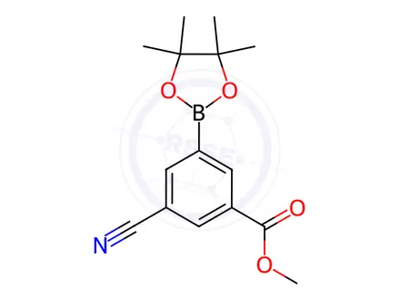 Chemical structure of Methyl 3-cyano-5-(4,4,5,5-tetramethyl-1,3,2-dioxaborolan-2-yl)benzoate