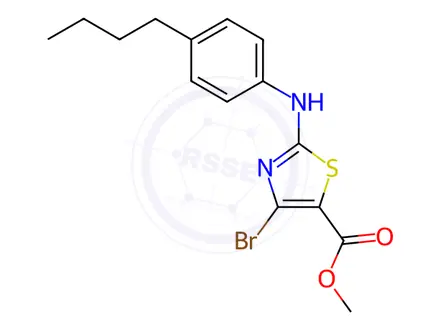 Chemical structure of Methyl 4-bromo-2-(4-butylphenyl)thiazole-5-carboxylate