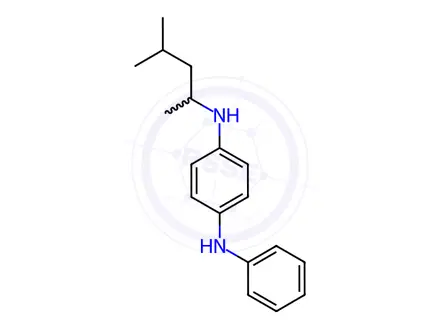 Chemical structure of N-(1,3-Dimethylbutyl)-N'-phenyl-p-phenylenediamine in toluene