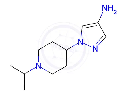 Chemical structure of 1-(1-Isopropylpiperidin-4-yl)-1H-pyrazol-4-amine