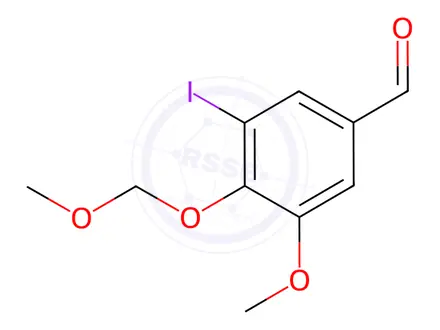 Chemical structure of 3-iodo-5-methoxy-4-(methoxymethoxy)benzaldehyde