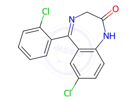 Chemical structure of Delorazepam (100 ug/mL in Methanol)
