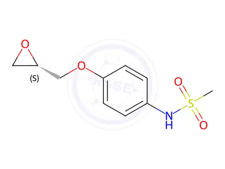 Chemical structure of (S)-N-(4-(oxiran-2-ylmethoxy)phenyl)methanesulfonamide