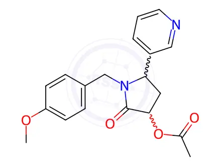 Chemical structure of 1-(4-Methoxybenzyl)-3-acetoxynorcotinine