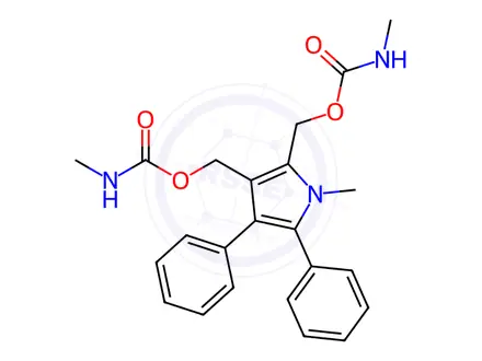 Chemical structure of (1-Methyl-4,5-diphenyl-1H-pyrrole-2,3-diyl)bis(methylene) bis(methylcarbamate)
