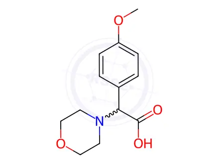 Chemical structure of 2-(4-Methoxyphenyl)-2-Morpholinoacetic Acid