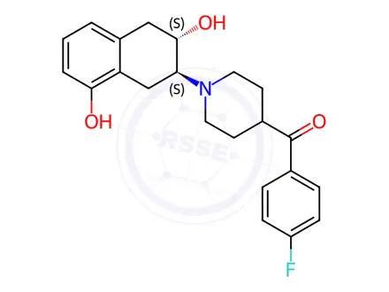 Chemical structure of (1-((2S,3S)-3,8-dihydroxy-1,2,3,4-tetrahydronaphthalen-2-yl)piperidin-4-yl)(4-fluorophenyl)methanone