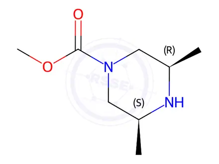 Chemical structure of (3S,5R)-Methyl 3,5-dimethylpiperazine-1-carboxylate