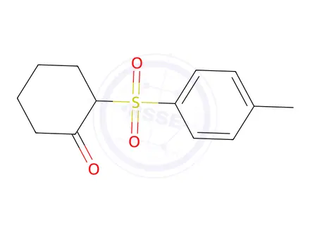 Chemical structure of 2-(4-methylbenzenesulfonyl)cyclohexan-1-one