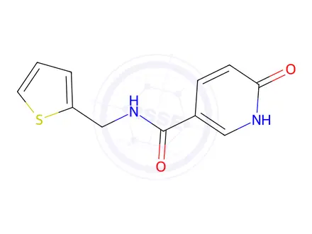 Chemical structure of 6-Oxo-N-(thiophen-2-ylmethyl)-1,6-dihydropyridine-3-carboxamide