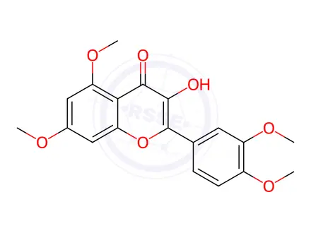 Chemical structure of 4H-1-Benzopyran-4-one,2-(3,4-dimethoxyphenyl)-3-hydroxy-5,7-dimethoxy-