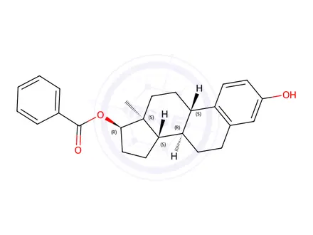 Chemical structure of (8R,9S,13S,14S,17R)-3-Hydroxy-13-methyl-7,8,9,11,12,13,14,15,16,17-decahydro-6H-cyclopenta[a]phenanthren-17-yl benzoate