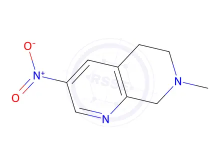 Chemical structure of 7-Methyl-3-nitro-5,6,7,8-tetrahydro-1,7-naphthyridine