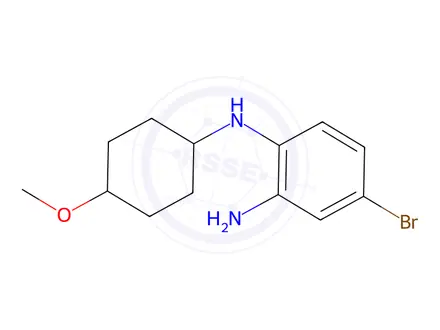 Chemical structure of rel-4-Bromo-N1-((1r,4r)-4-methoxycyclohexyl)benzene-1,2-diamine