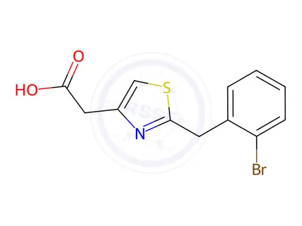 Chemical structure of 2-{2-[(2-bromophenyl)methyl]-1,3-thiazol-4-yl}acetic acid