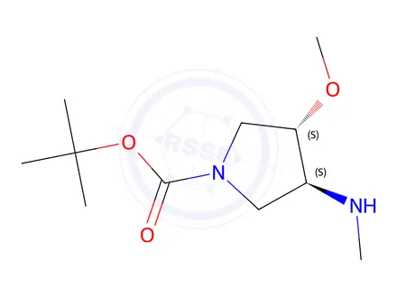 Chemical structure of trans-3-Methylamino-1-Boc-4-methoxypyrrolidine
