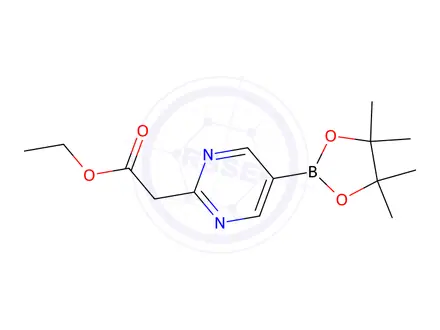 Chemical structure of Ethyl 2-[5-(tetramethyl-1,3,2-dioxaborolan-2-yl)pyrimidin-2-yl]acetate