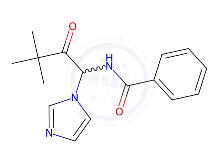 Chemical structure of N-(1-(1H-Imidazol-1-yl)-3,3-dimethyl-2-oxobutyl)benzamide