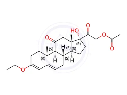 Chemical structure of 3-enol ether cortisone acetate