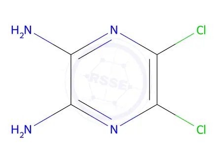 Chemical structure of 5,6-dichloropyrazine-2,3-diamine