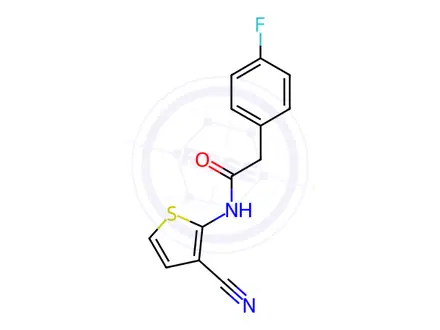 Chemical structure of N-(3-Cyanothiophen-2-yl)-2-(4-fluorophenyl)acetamide